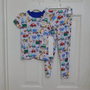 NWT 2pc Millie & Myles Colorful Construction Print Bamboo Pants Pajamas sz 3t